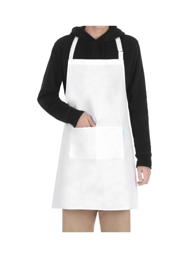 2-Piece Cooking Apron With Adjustable Neck Belt White 66x66x75cm - Image 1